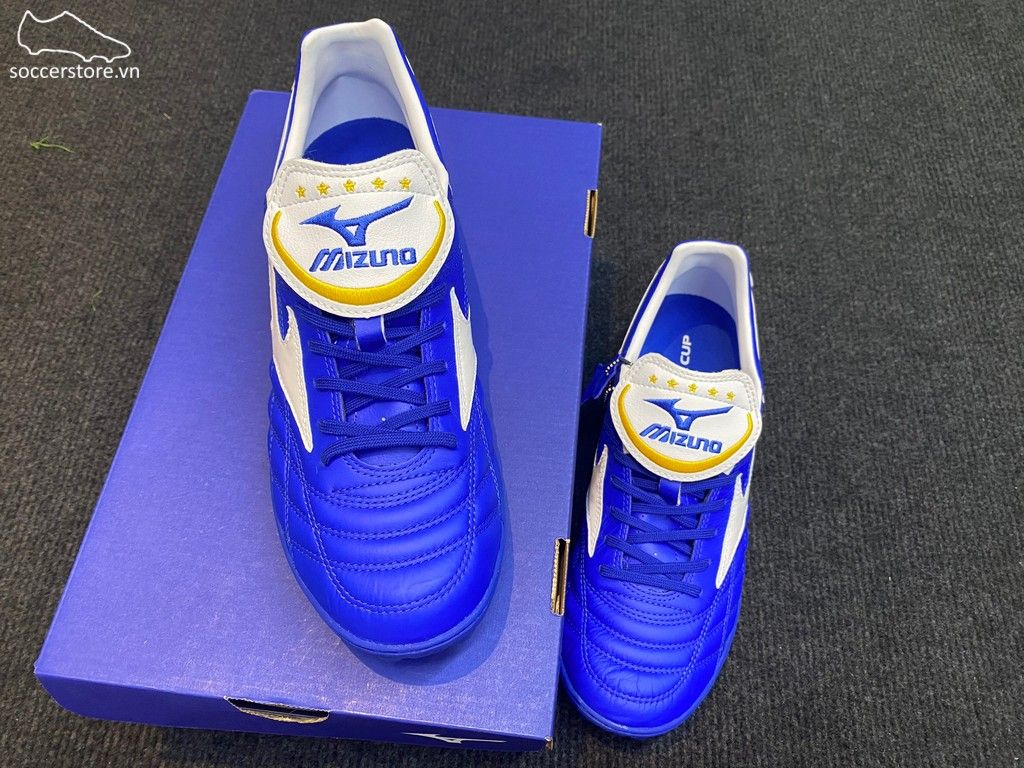 Mizuno Wave Cup Legend AS TF - Blue / White Gold / White - P1GD201901