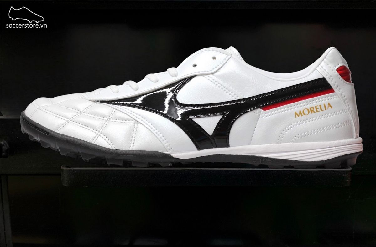 Mizuno Morelia TF- White/ Black/ Crimson Q1GB190209