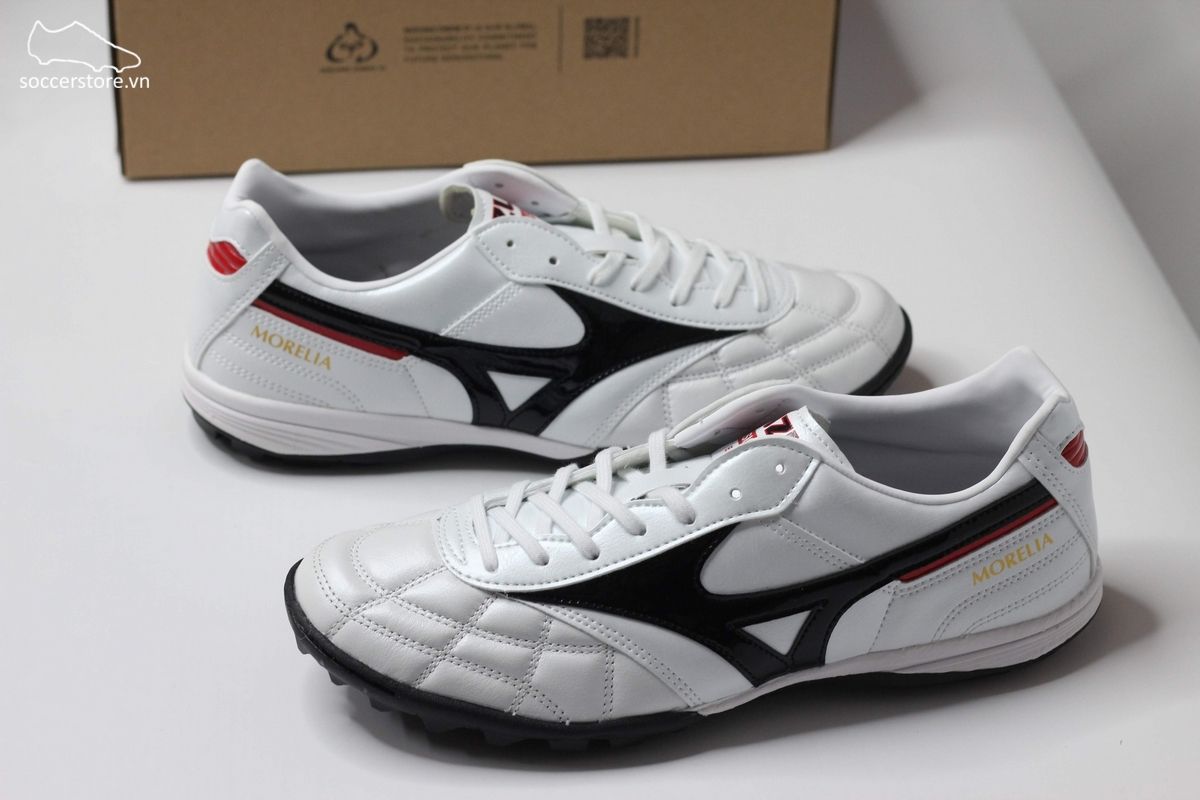 Mizuno Morelia TF- White/ Black/ Crimson Q1GB190209