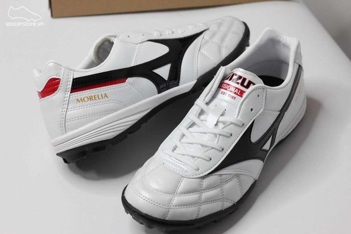 Mizuno Morelia TF- White/ Black/ Crimson Q1GB190209
