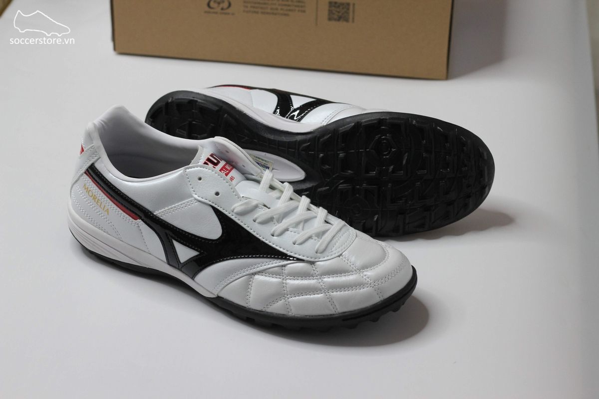 Mizuno Morelia TF- White/ Black/ Crimson Q1GB190209