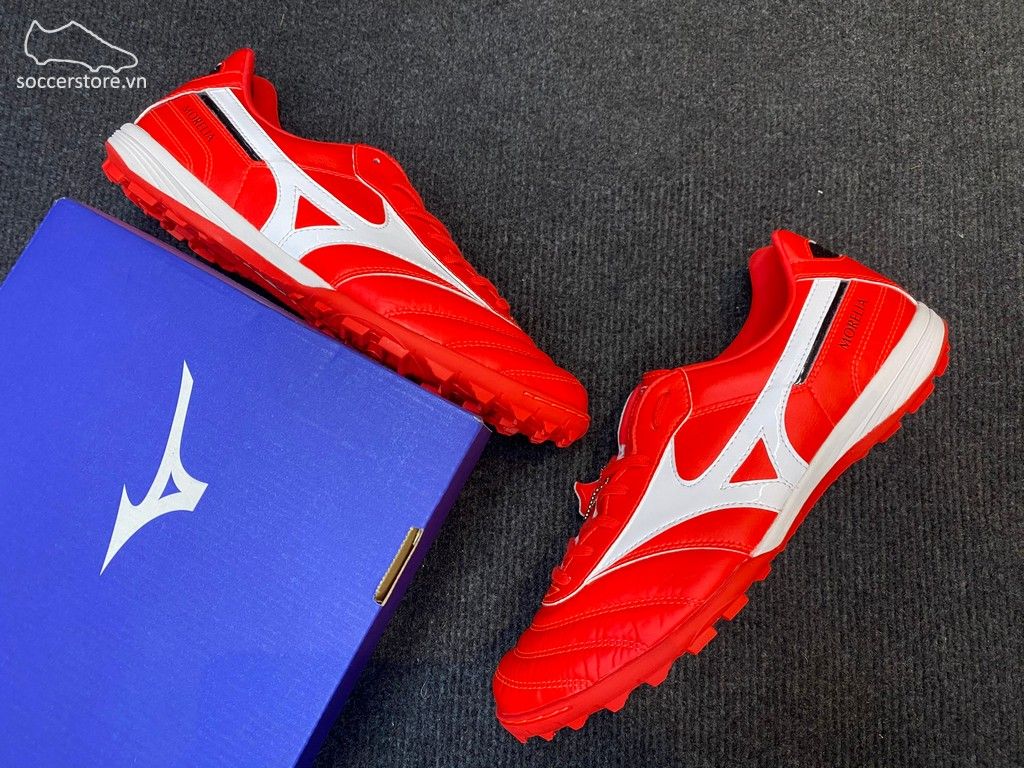 Mizuno Morelia TF- Bright Crimson/ White/ Black Q1GB210160