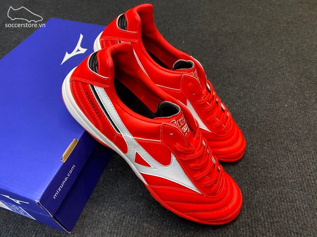 Mizuno Morelia TF- Bright Crimson/ White/ Black Q1GB210160