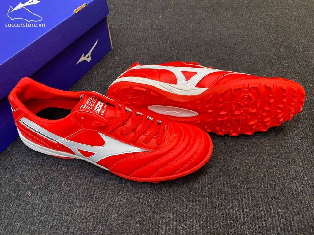 Mizuno Morelia TF- Bright Crimson/ White/ Black Q1GB210160