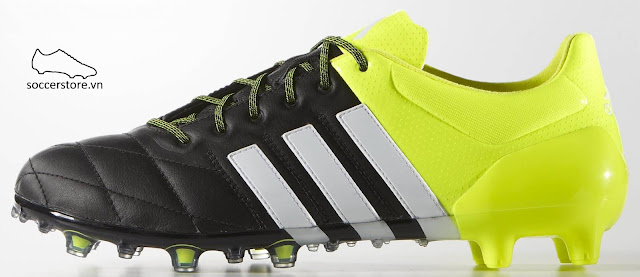 Adidas Ace 15.1 leather FG-AG Core Black- White- Solar Yellow Adidas Ace 15.1 leather FG-AG Core Black- White- Solar Yellow