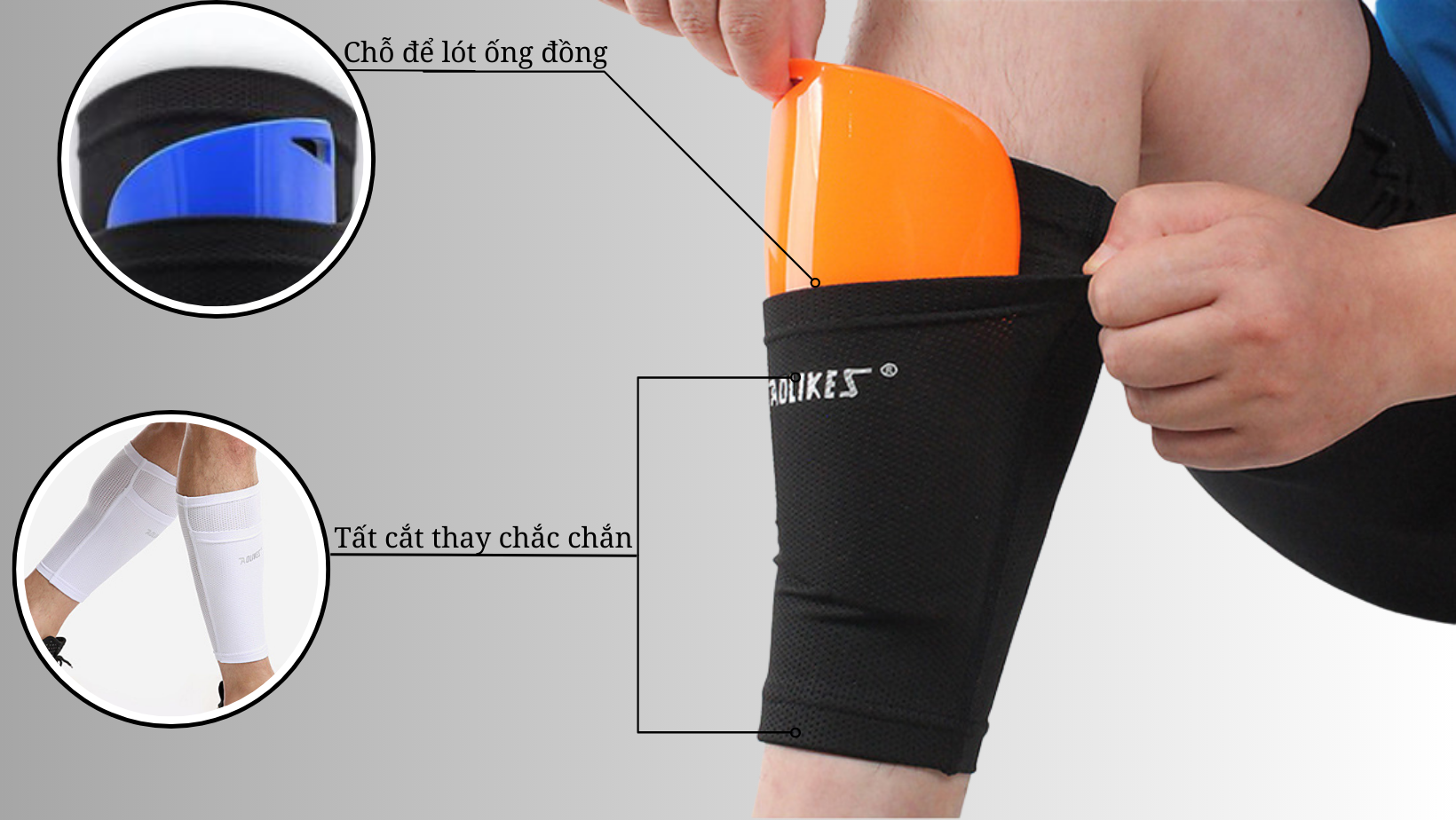 Tất cắt AOlikes để giữ lót ống đồng - màu trắng