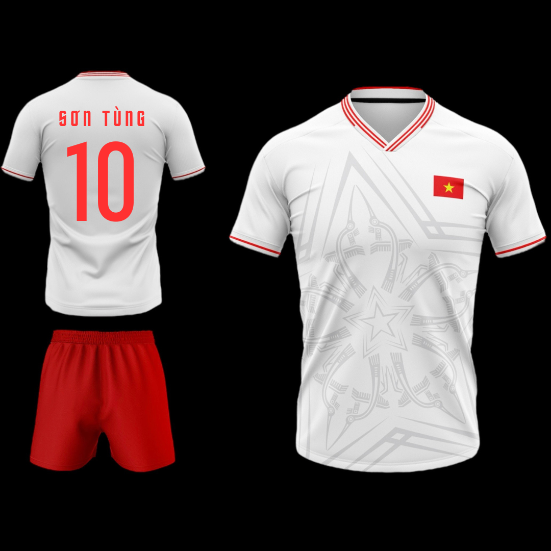 Bộ quần áo bóng đá ĐTQG Việt Nam 2024 màu trắng đỏ