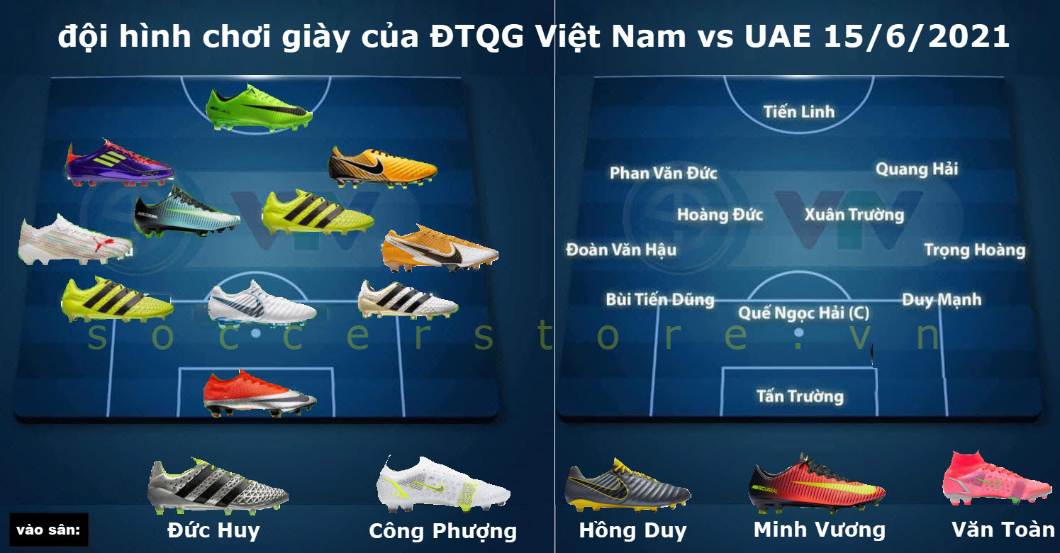 Đội hình chơi giày của ĐTQG Việt Nam vs UAE 15/6/2021