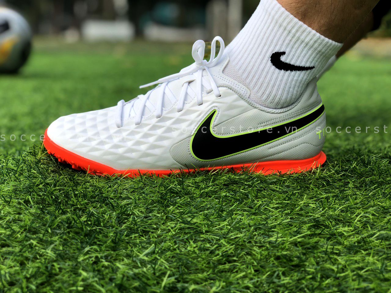 Nike Tiempo Legend 8 Club TF- White/ Black/ Grey Fog AT6109-106
