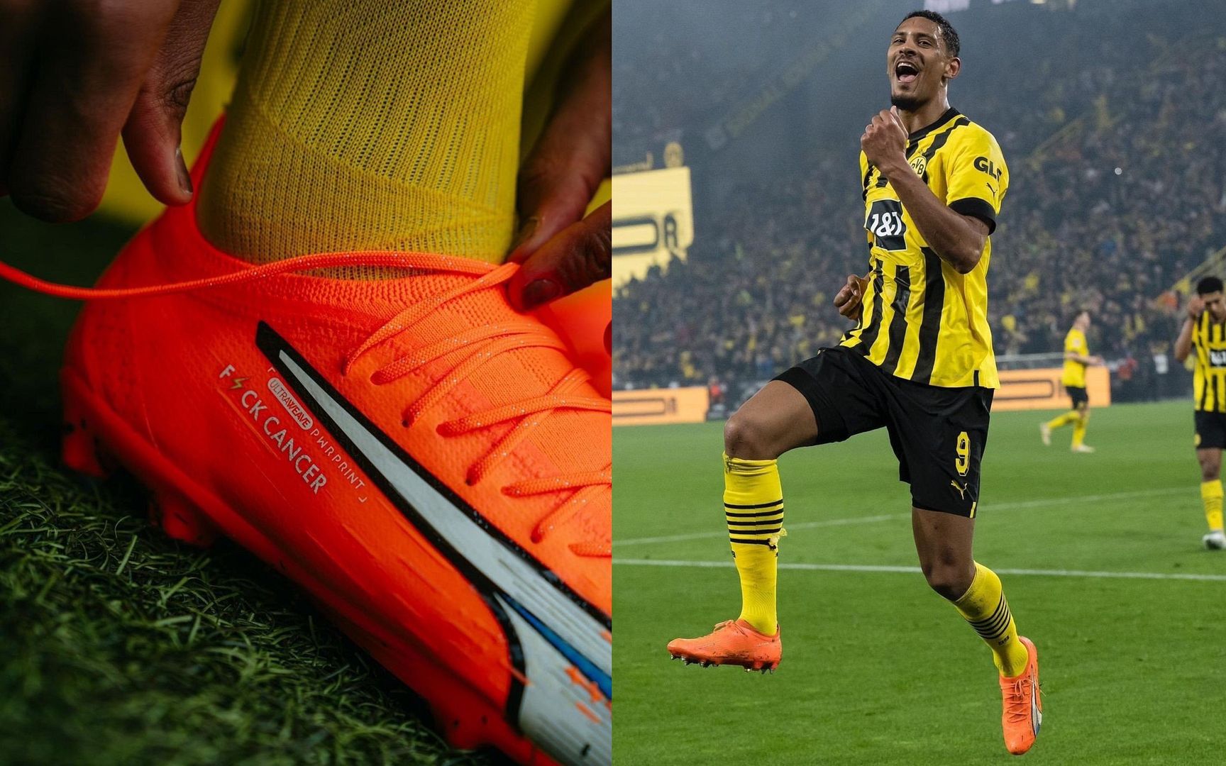 Đôi giày siêu độc nâng cao ý thức về ung thư tinh hoàn của tiền đạo Dortmund Sebastian Haller !