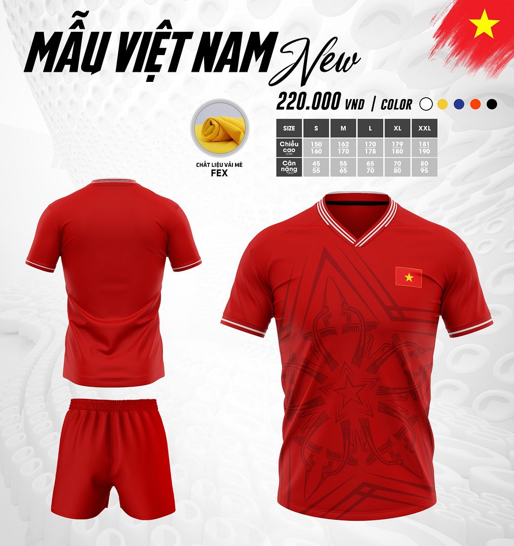 Bộ quần áo bóng đá ĐTQG Việt Nam 2024 màu đỏ 