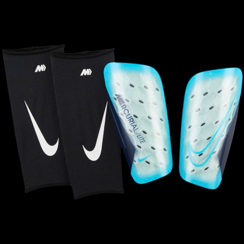 Bọc ống đồng Nike Mercurial Lite Shinguard màu trắng xanh dương DN3611-420