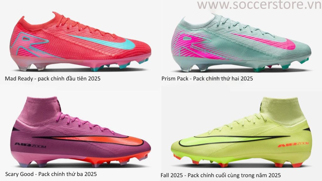 Thiết kế bốn main pack chính của Nike Mercurial 2025