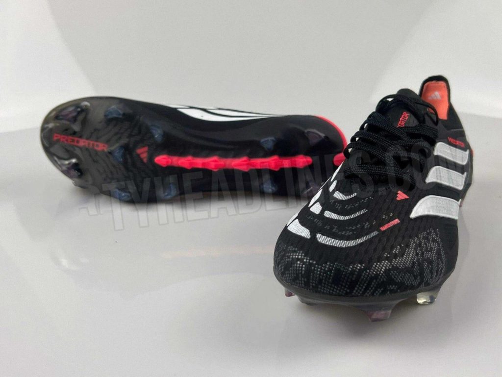 Hình ảnh leak đôi giày Adidas Predator 2026 trong BST imortal pack đen cam