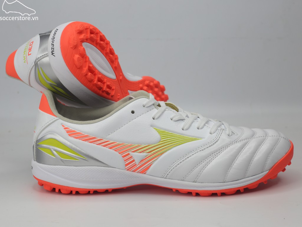 Mizuno Morelia Neo V Pro AS TF- trắng/ cam P1GD268454