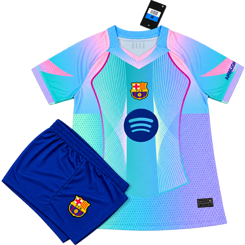 Bộ quần áo CLB Barcelona hồng xanh 2026 2027 BAR BAR2627-HX