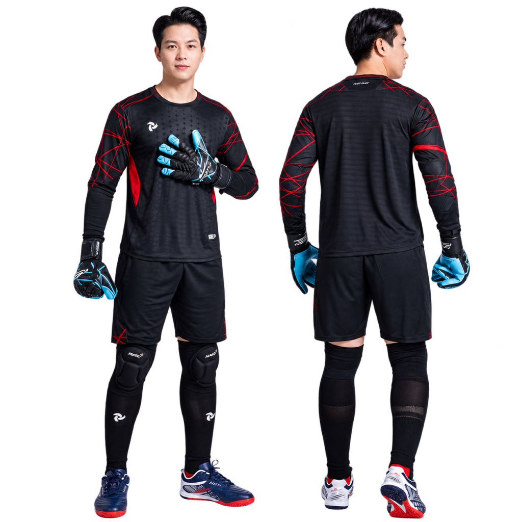 Bộ quần áo thủ môn Just Play màu đen- đỏ JPGK-DEDO
