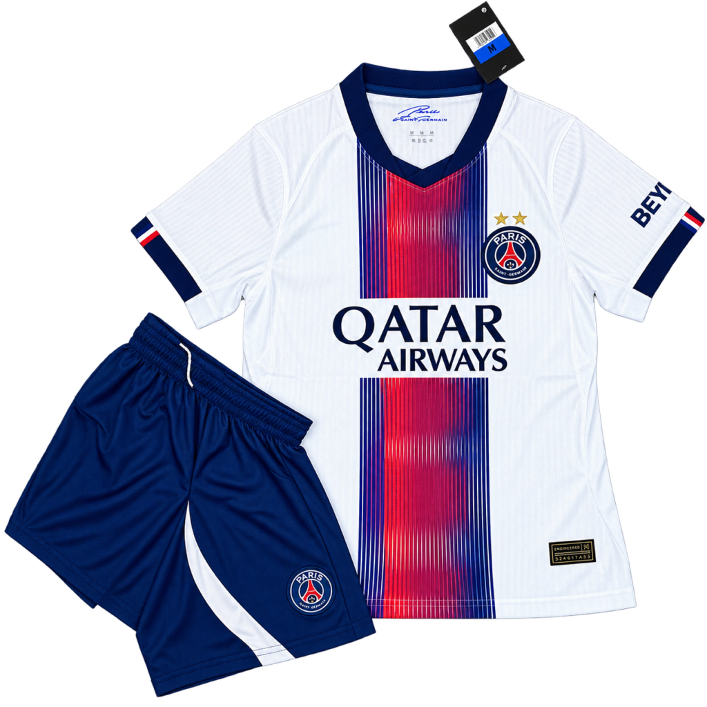 Bộ quần áo CLB PSG Paris Saint-Germain sân khách màu trắng 2026 2027 PSG PSG2627-TR