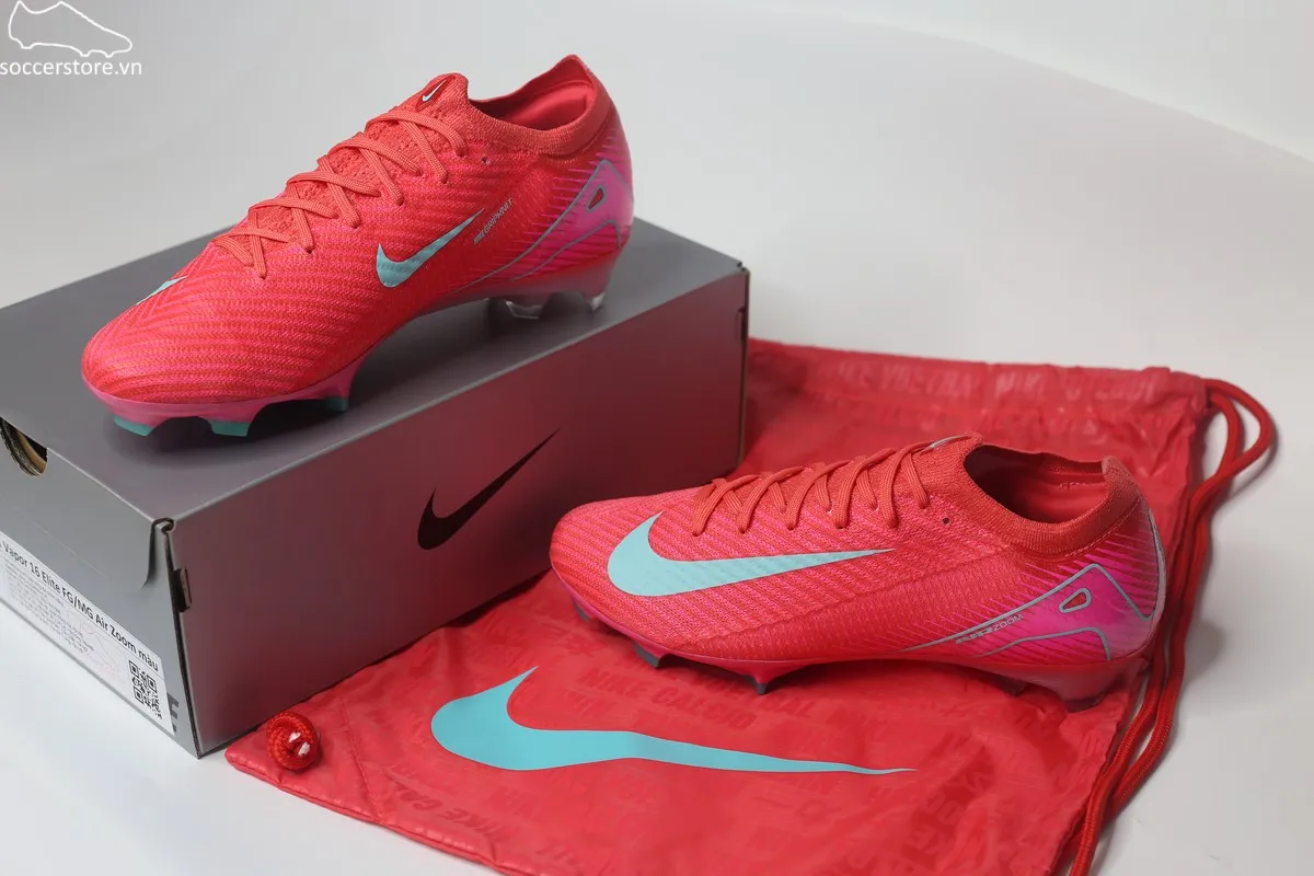 Nike Mercurial Vapor 16 Elite FG/MG Air Zoom màu đỏ than hồng FQ1457-800