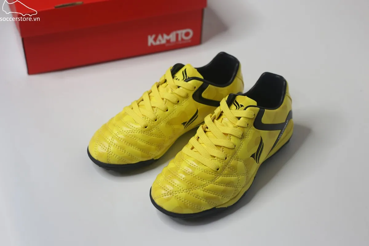 Giày bóng đá trẻ em Kamito TA11 Kids TF màu vàng trắng KMKA230239