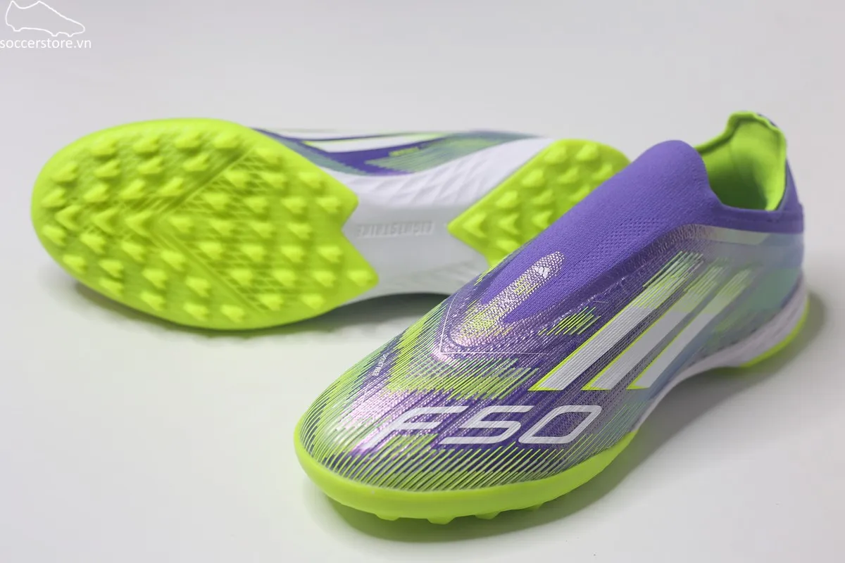 Giày bóng đá không dây Adidas F50 Pro TF LL màu tím JR9330