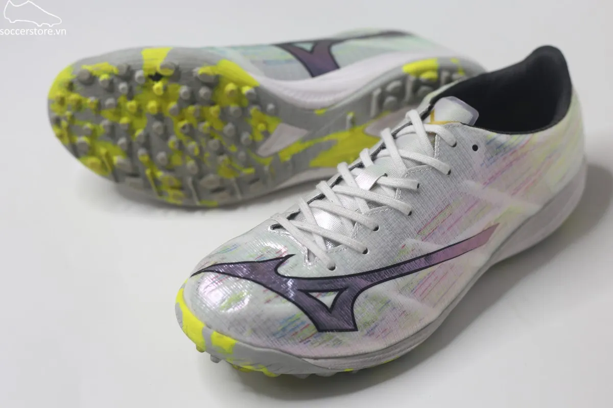 Used- đá 1 trận_Mizuno Alpha II Elite TF Frontier Pack trắng bạc P1GD256209