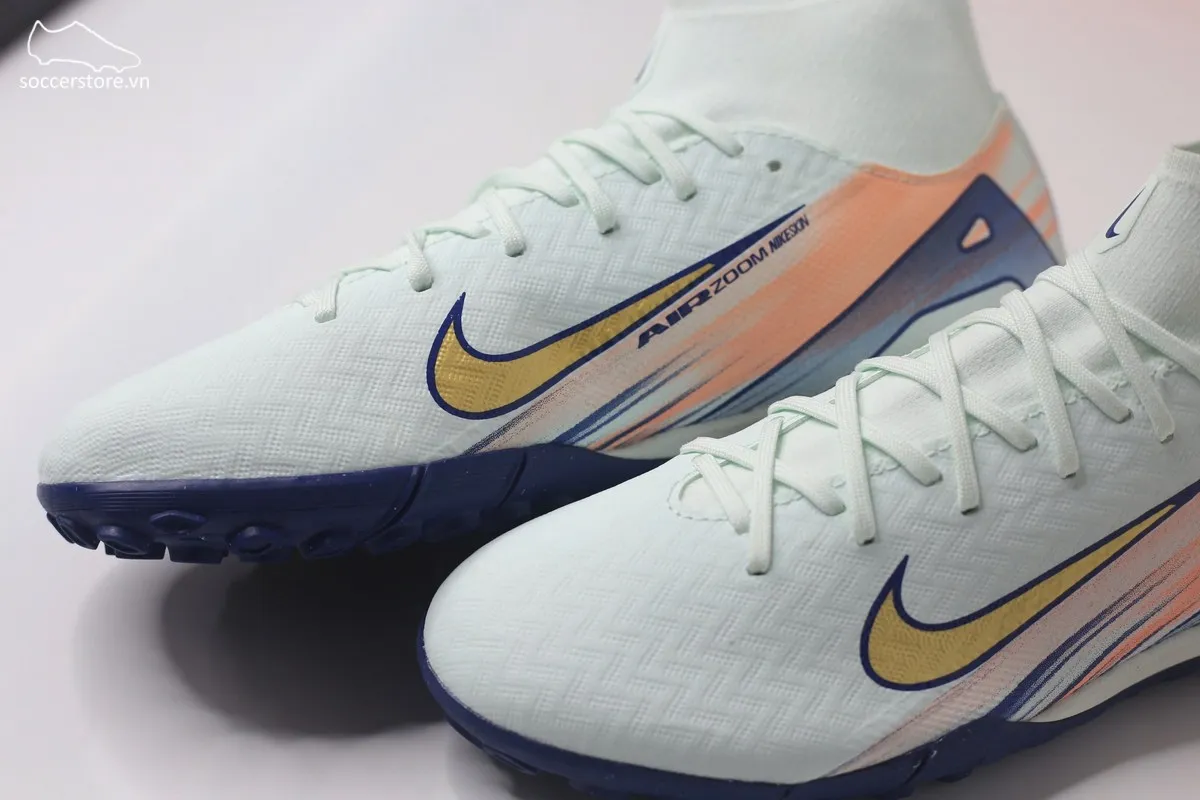Nike Mercurial Superfly 10 Academy TF Air Zoom MDS 009 màu xanh trắng đồng FZ1382-300