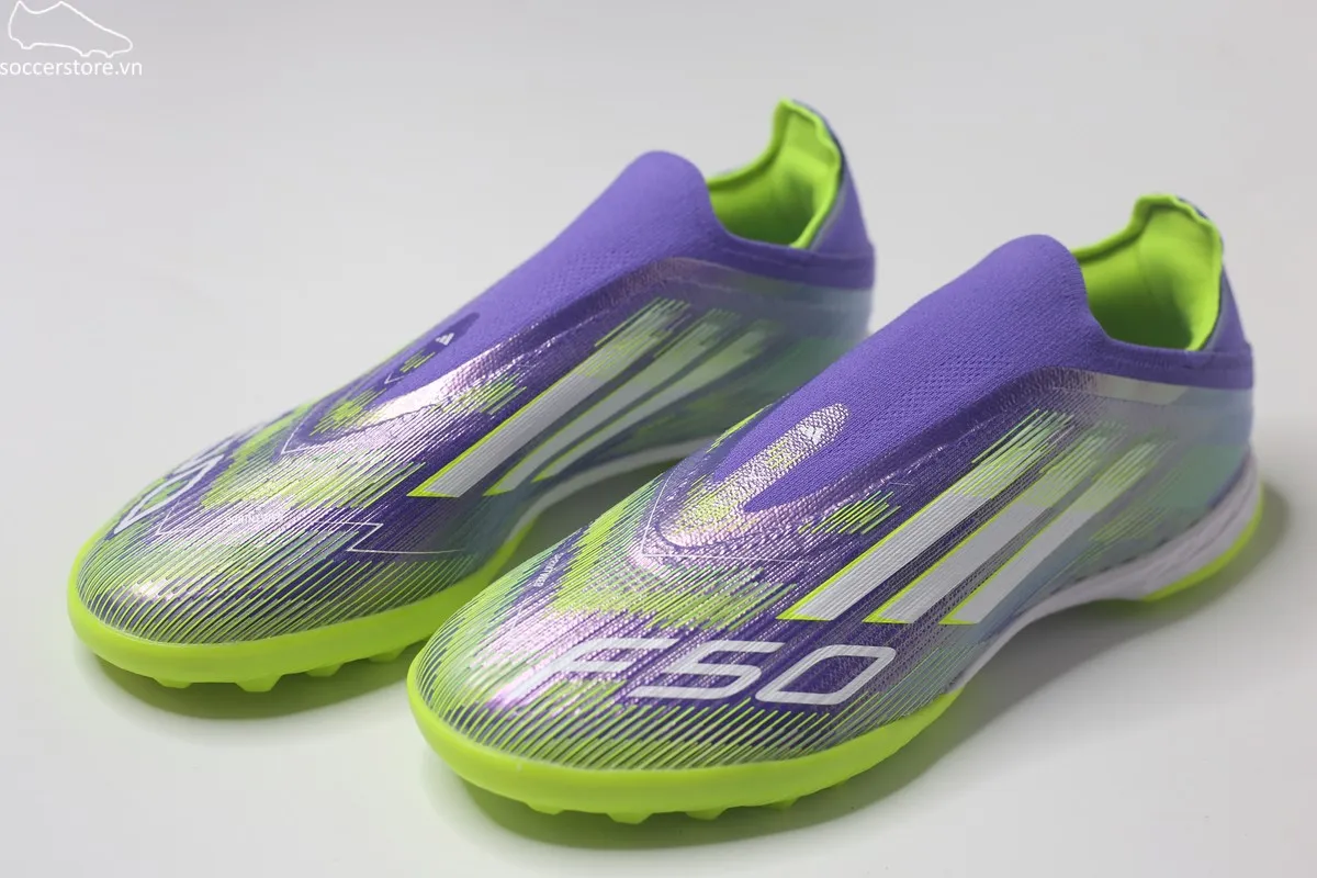 Giày bóng đá không dây Adidas F50 Pro TF LL màu tím JR9330
