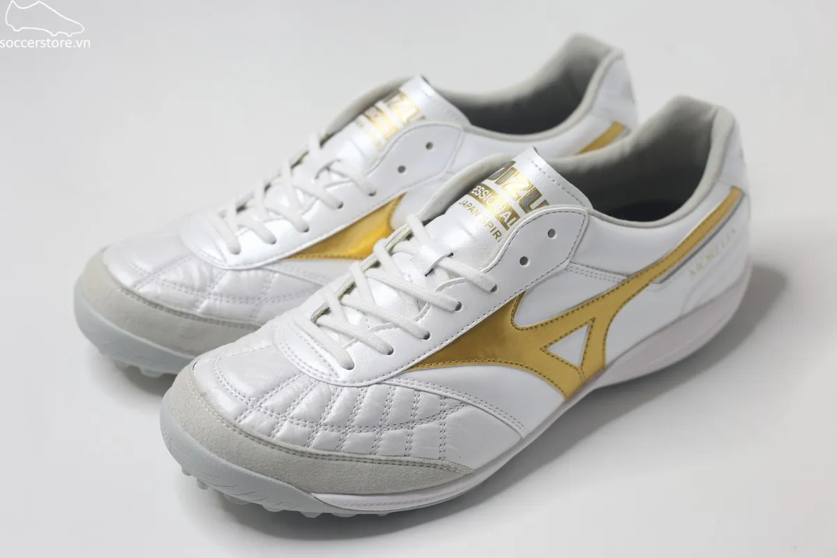 Mizuno Morelia Sala Japan TF trắng gold Made In Japan Q1GB260250