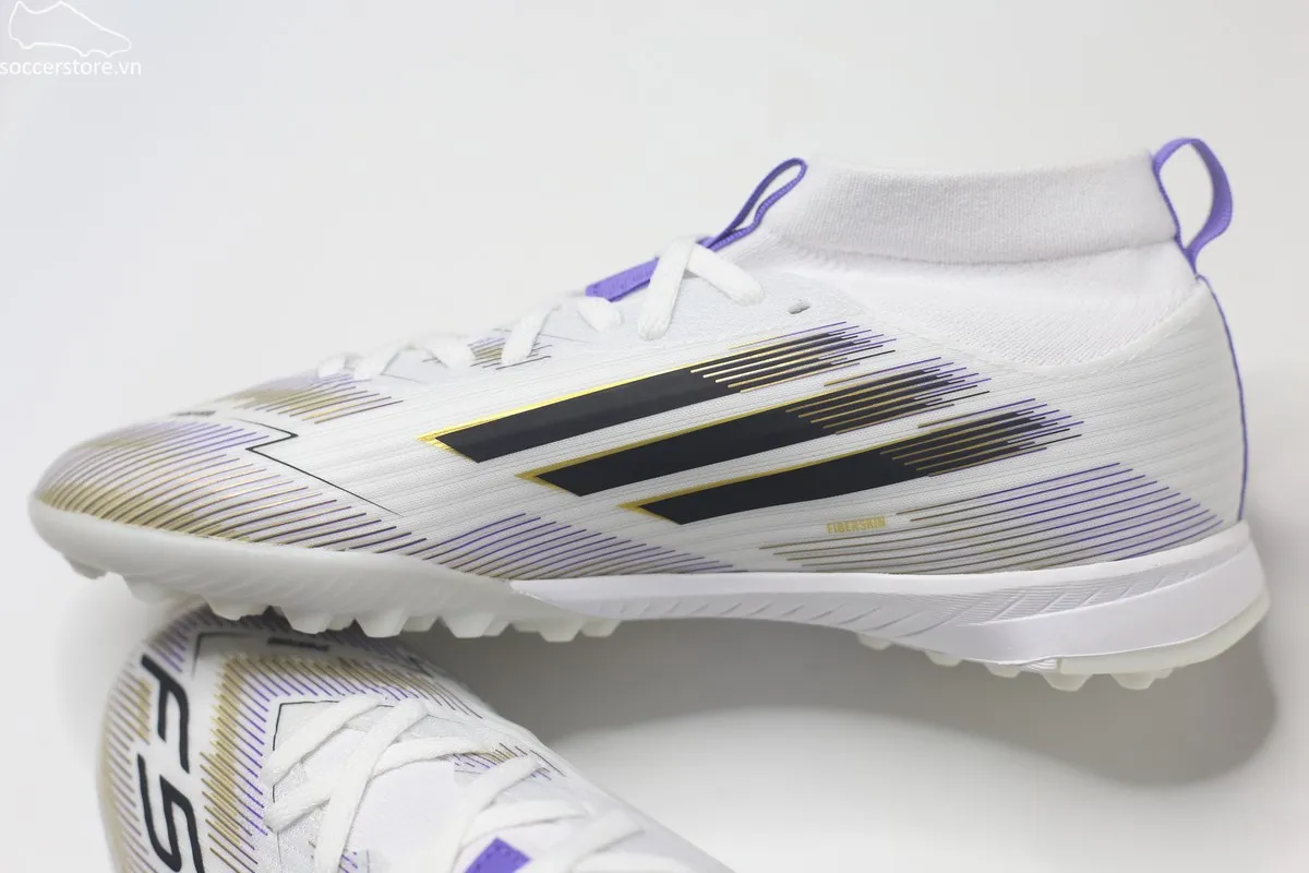 Adidas F50 League TF Jr Mid trắng đồng JI3550