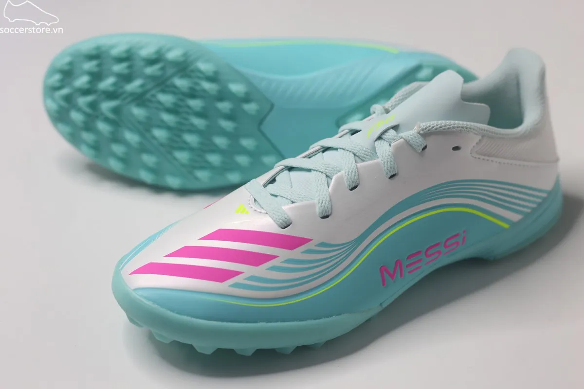 Adidas F50 League TF Messi Jr xanh ngọc JQ0944