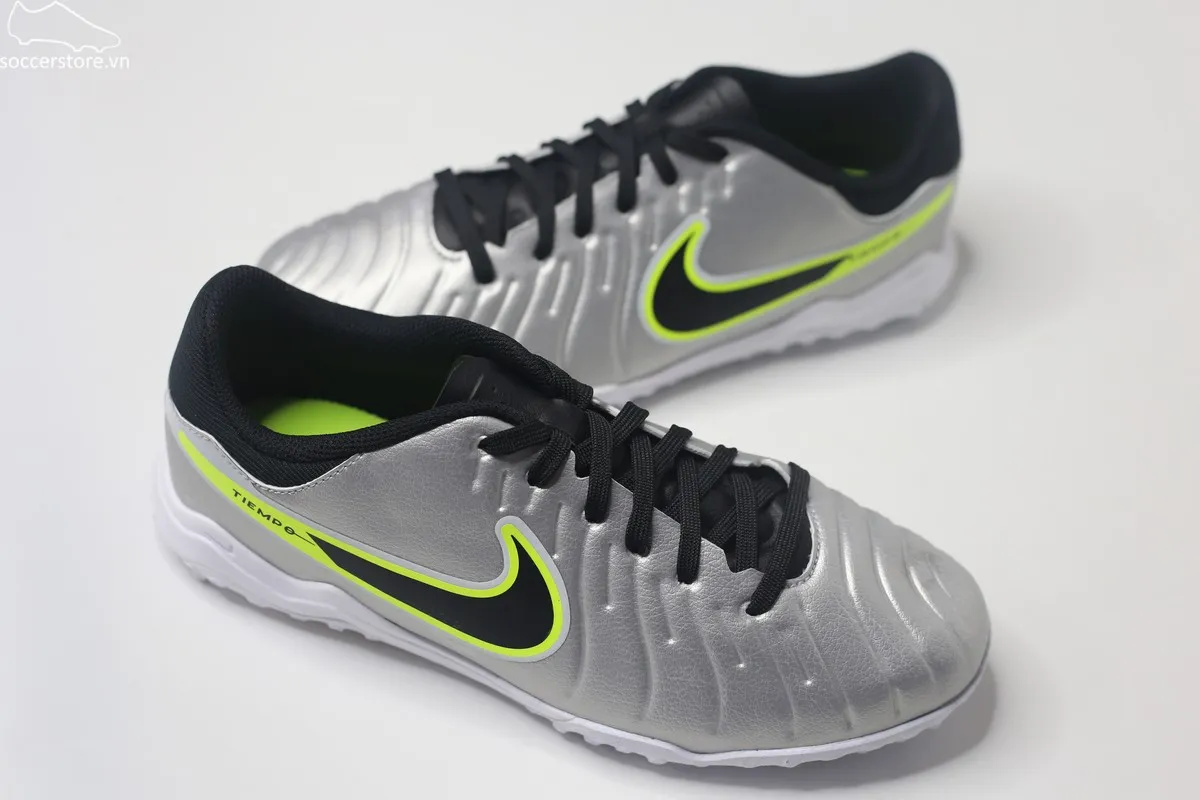 Giày bóng đá trẻ em Nike Tiempo Legend 10 Academy TF Jr màu bạc DV4351-001