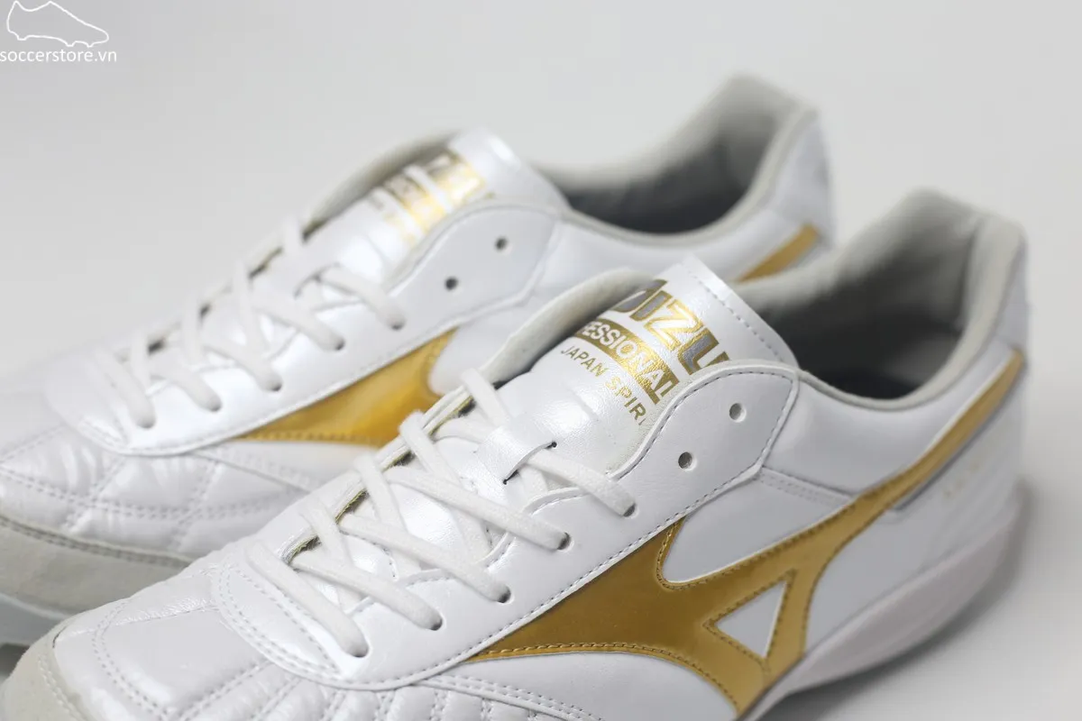 Mizuno Morelia Sala Japan TF trắng gold Made In Japan Q1GB260250