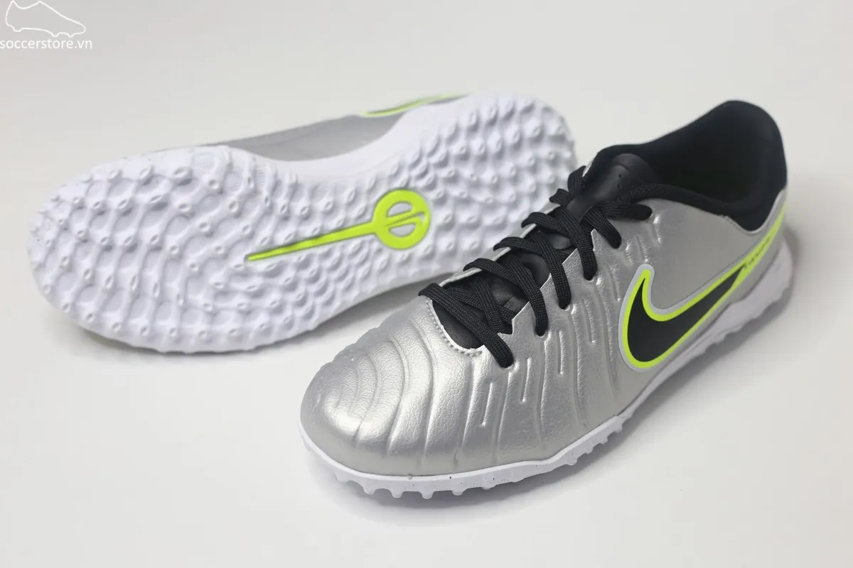 Giày bóng đá trẻ em Nike Tiempo Legend 10 Academy TF Jr màu bạc DV4351-001