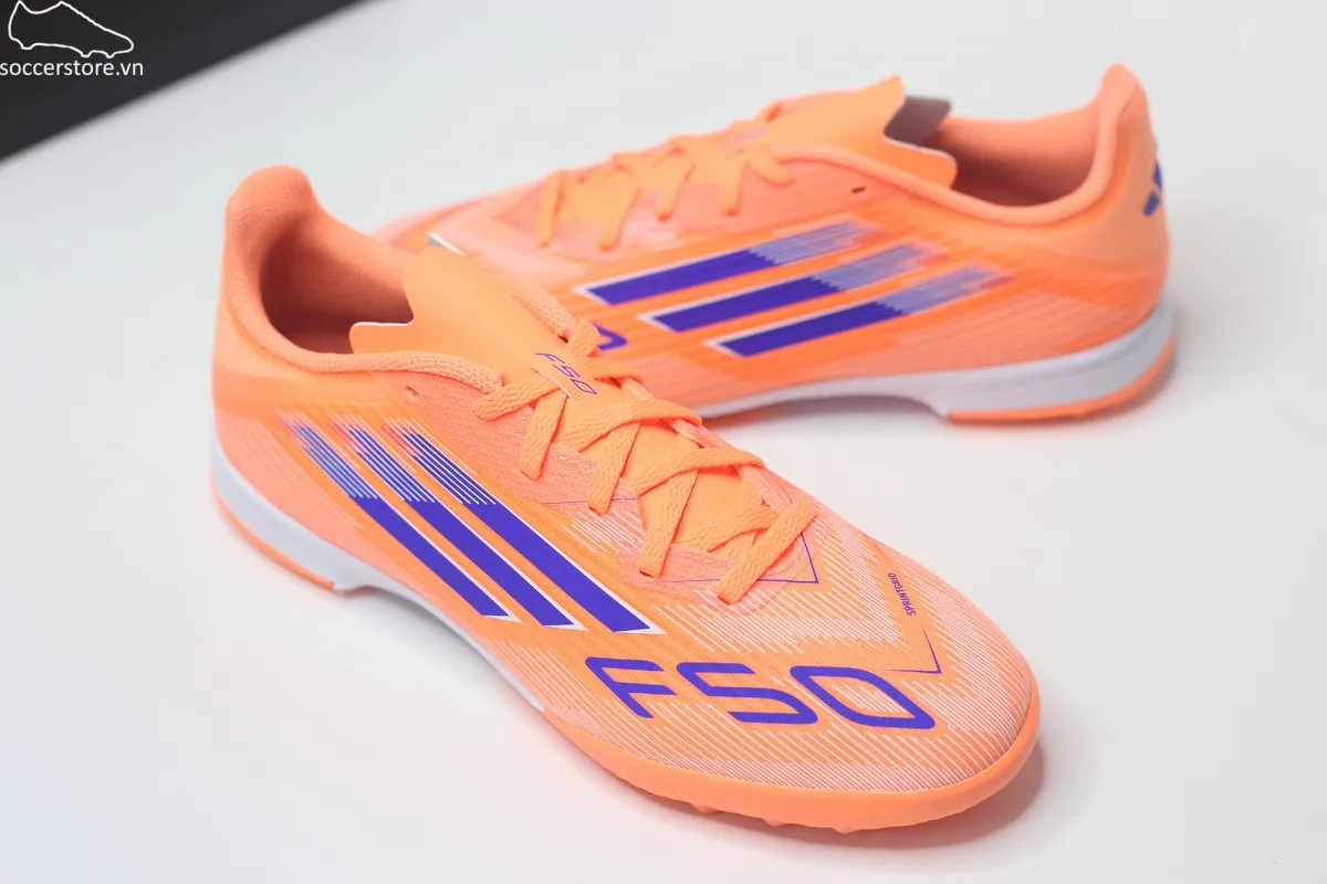 Giày Adidas F50 League TF J - màu cam trắng – Coral Blaze – JI0001