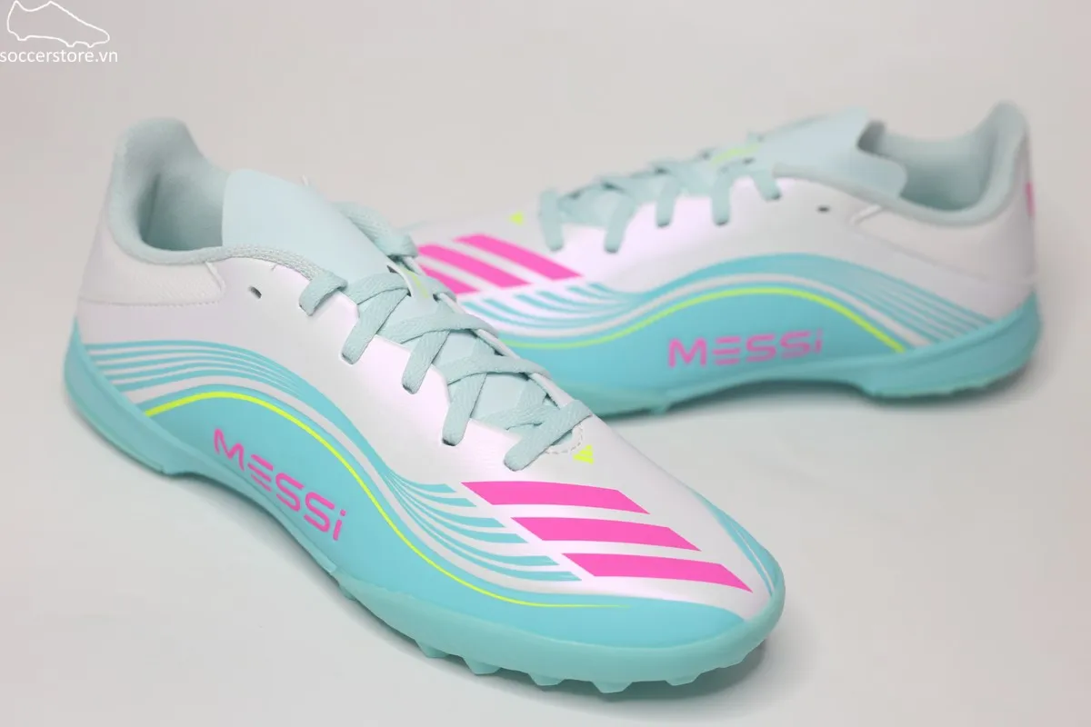 Adidas F50 League TF Messi Jr xanh ngọc JQ0944