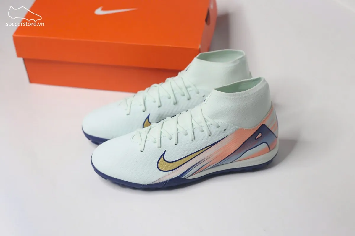 Nike Mercurial Superfly 10 Academy TF Air Zoom MDS 009 màu xanh trắng đồng FZ1382-300