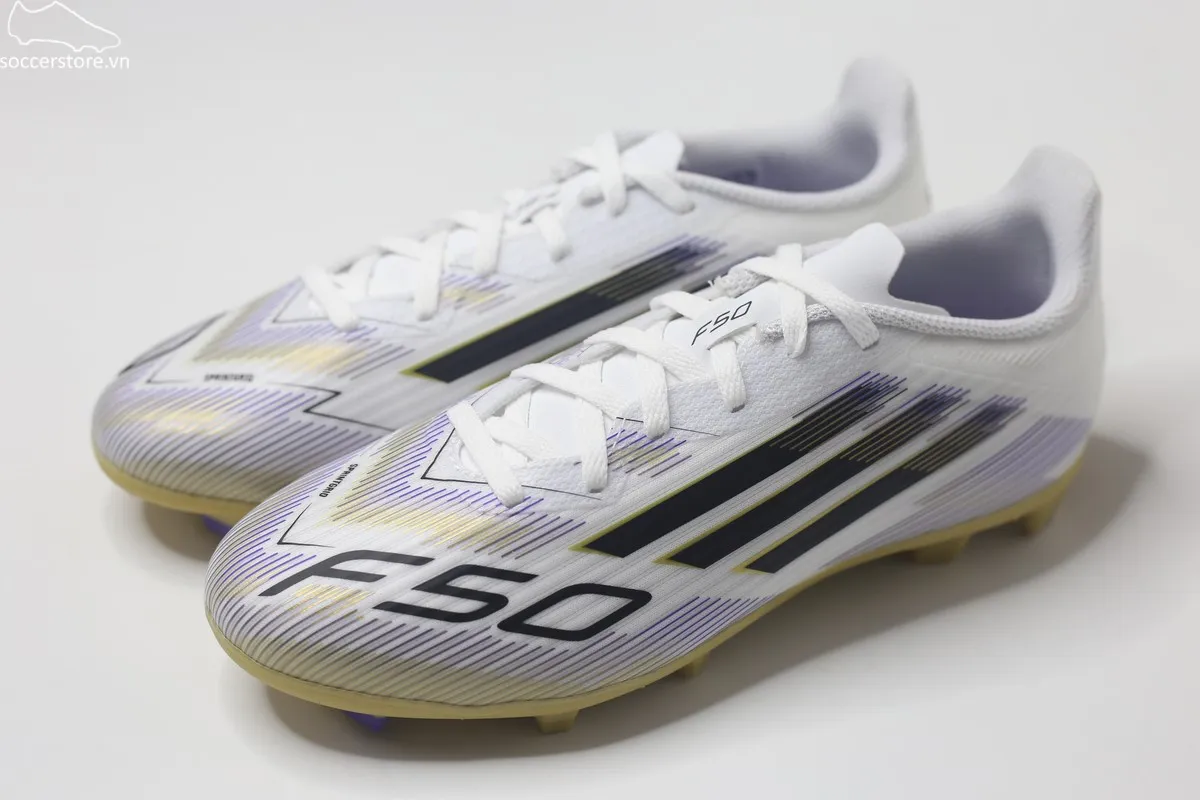 Adidas F50 League FG/MG Jr- Road To Glory trắng đồng JH7745