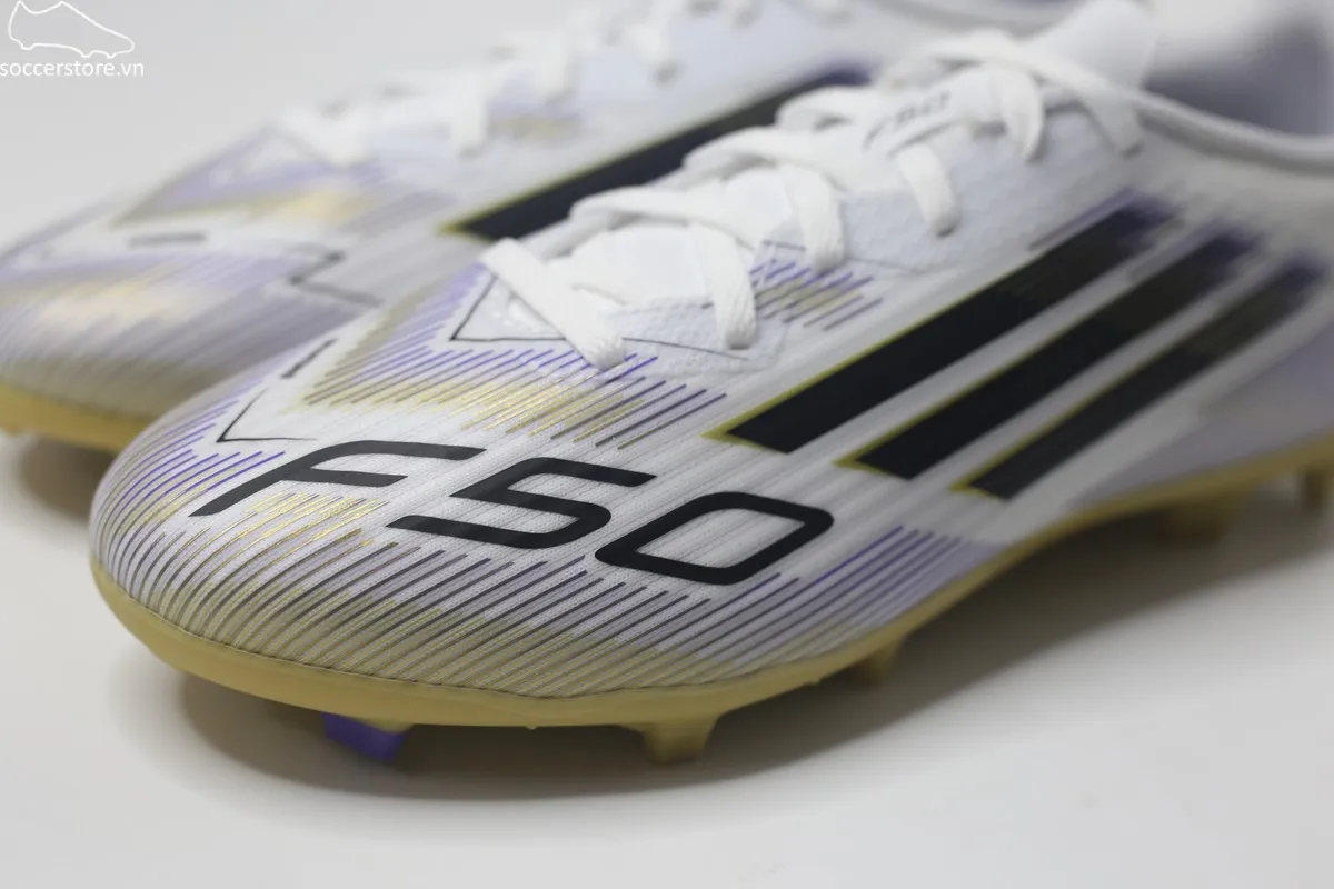 Adidas F50 League FG/MG Jr- Road To Glory trắng đồng JH7745