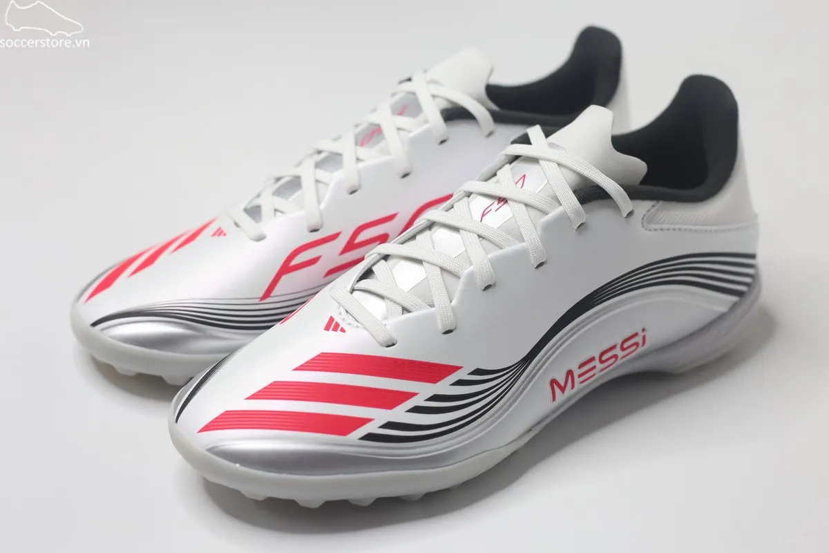 Adidas F50 League TF Messi Prestig10 màu trắng bạc JP7448