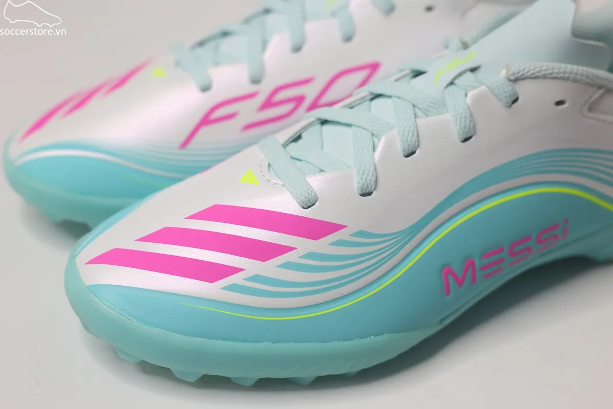 Adidas F50 League TF Messi Jr xanh ngọc JQ0944