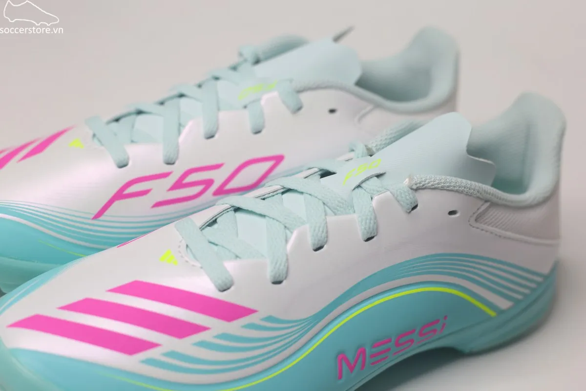 Adidas F50 League TF Messi Jr xanh ngọc JQ0944