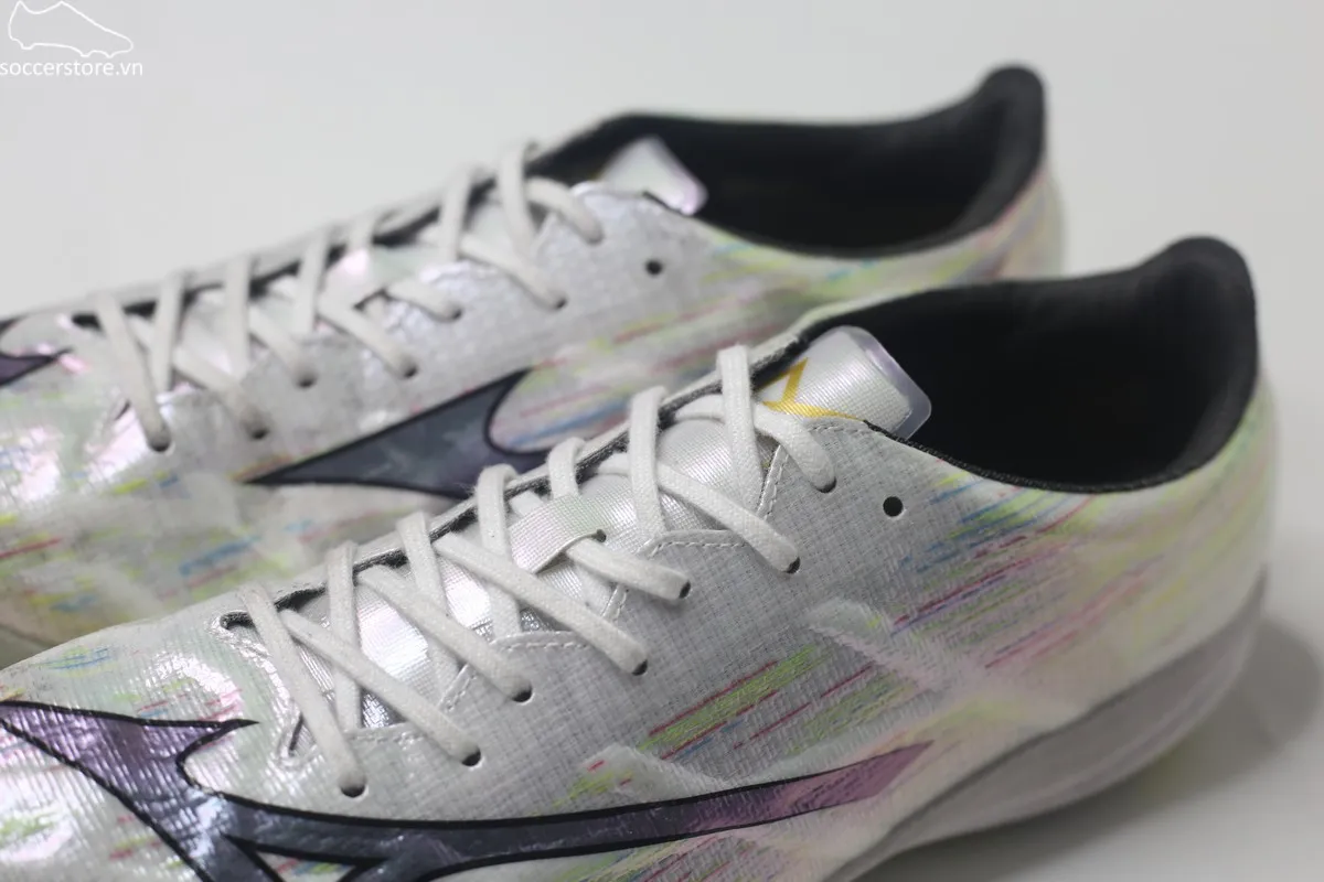 Used- đá 1 trận_Mizuno Alpha II Elite TF Frontier Pack trắng bạc P1GD256209