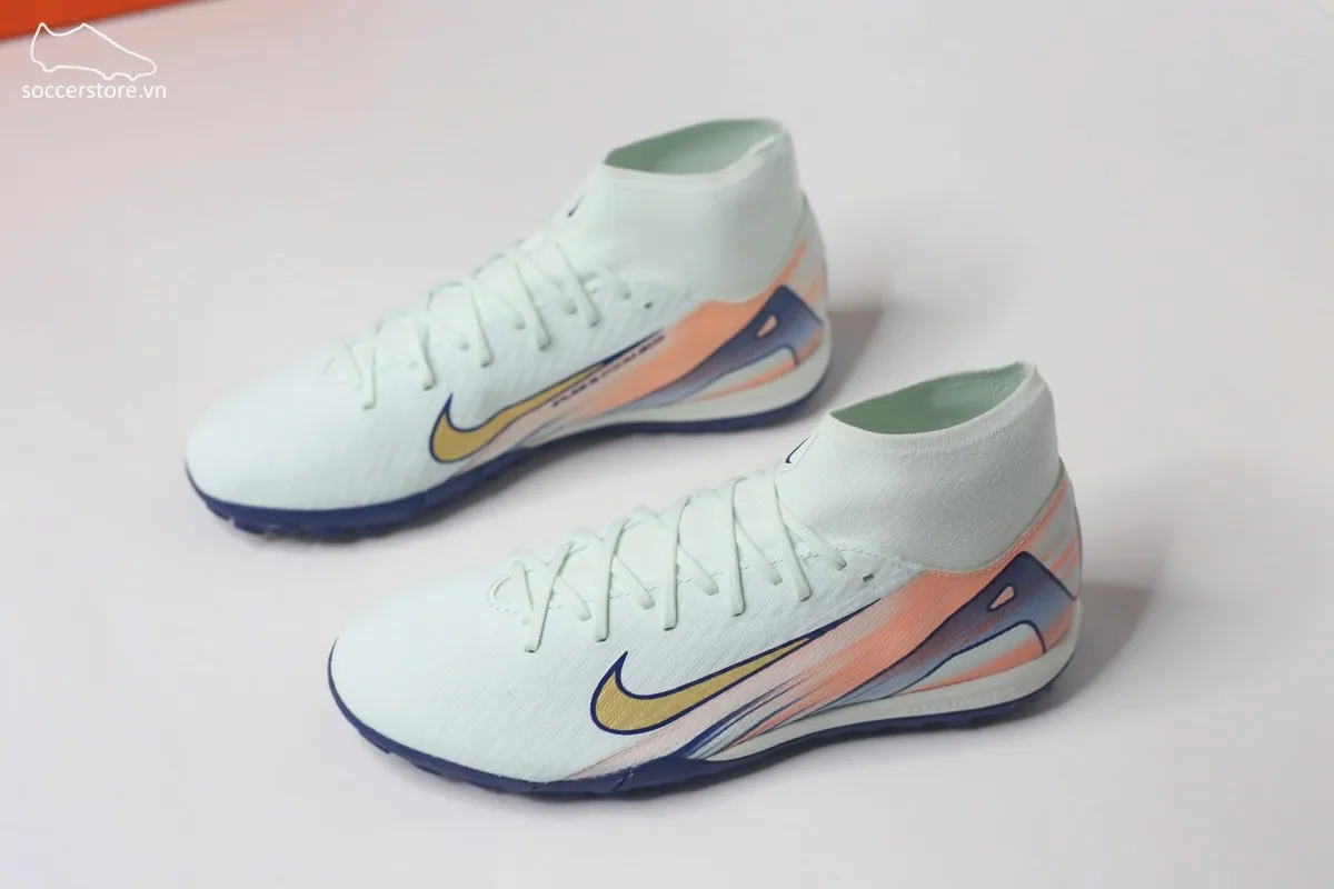 Nike Mercurial Superfly 10 Academy TF Air Zoom MDS 009 màu xanh trắng đồng FZ1382-300