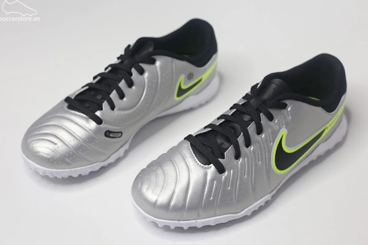 Giày bóng đá trẻ em Nike Tiempo Legend 10 Academy TF Jr màu bạc DV4351-001