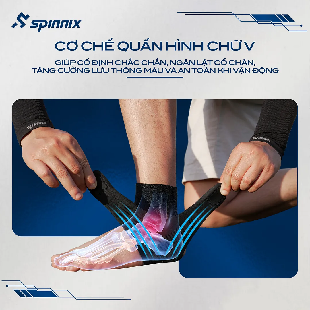 Băng cổ chân Spinnix ArmorX màu đen