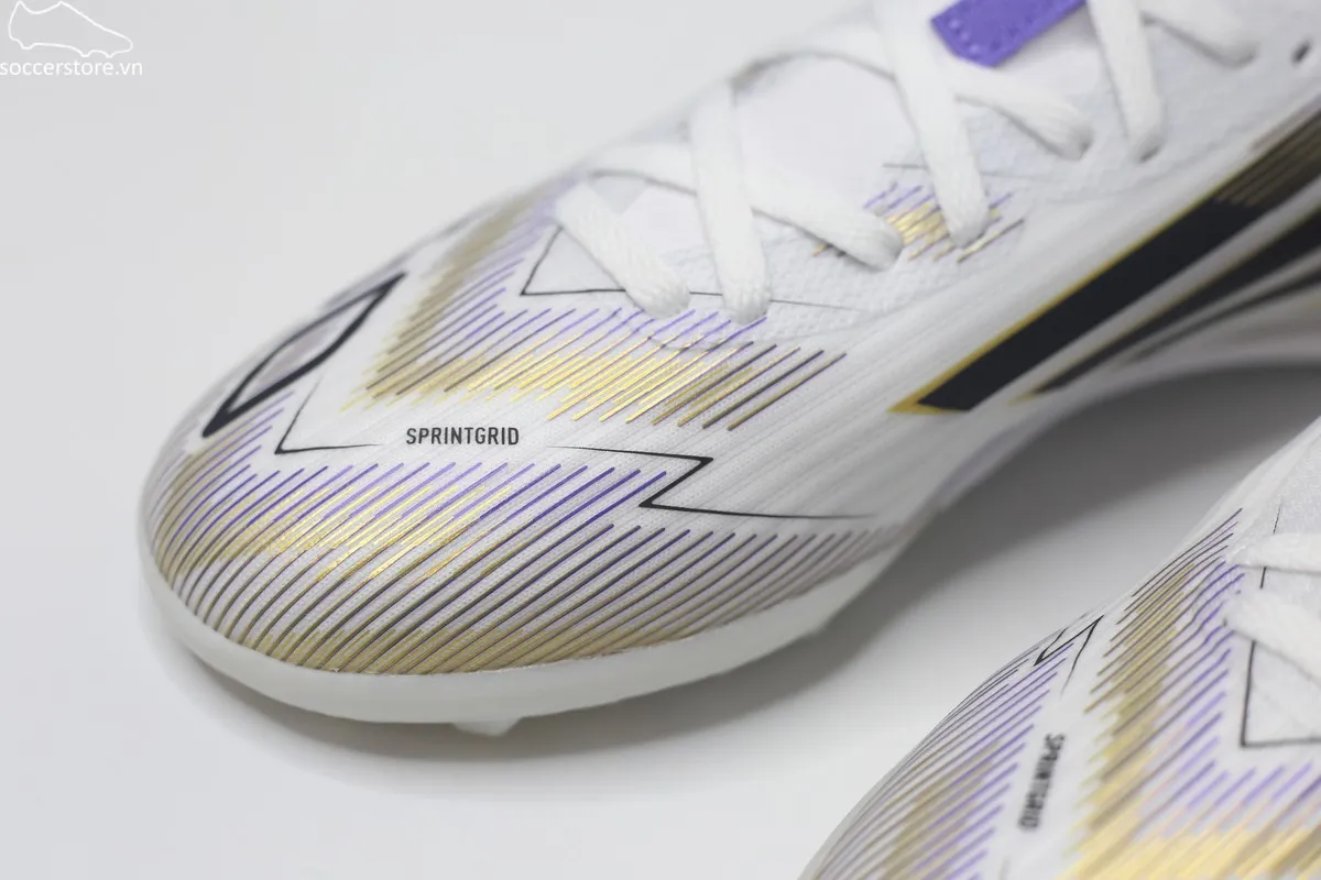 Adidas F50 League TF Jr Mid trắng đồng JI3550