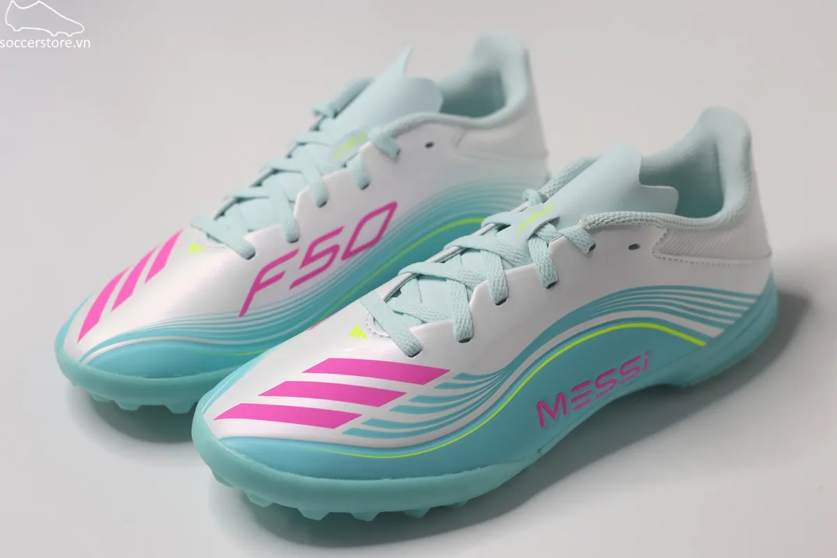 Adidas F50 League TF Messi Jr xanh ngọc JQ0944