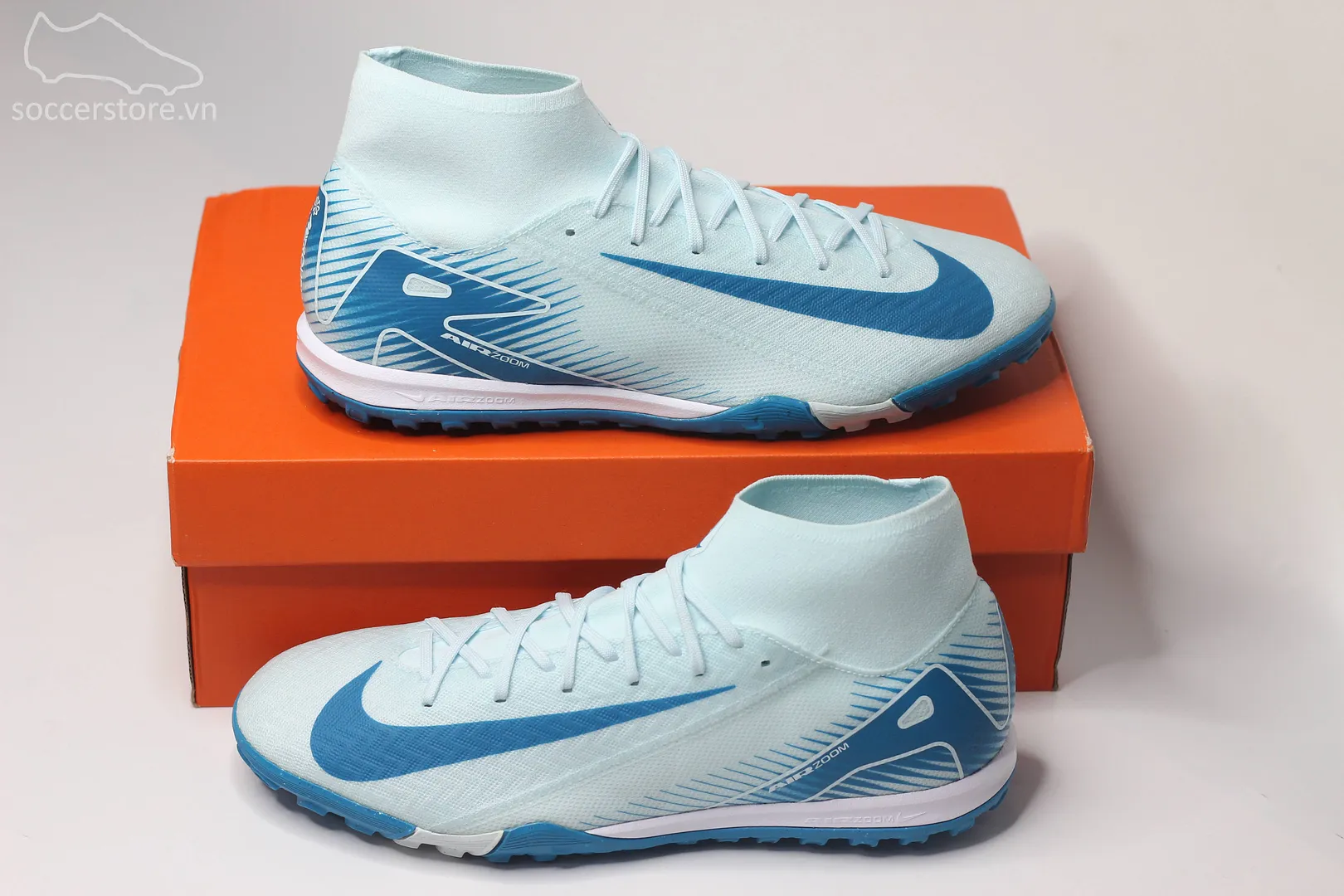 Nike Mercurial Superfly 10 Academy TF Air Zoom Mad Ambition pack màu xanh băng Glacier Blue FQ8331-400