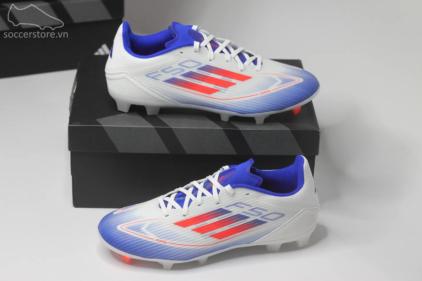 Adidas F50 League MG/FG Advancement pack màu xanh trắng IE0601